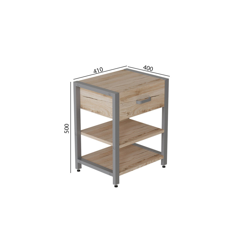 Тумба універсальна Ferrum-decor Вів'єн 1/2 50x41x40 сірий ДСП Дуб Сан-Марино 16мм (FRD-104134)