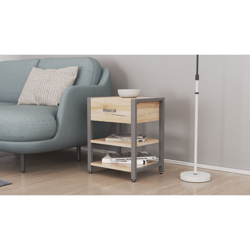 Тумба універсальна Ferrum-decor Вів'єн 1/2 50x41x40 сірий ДСП Дуб Сан-Марино 16мм (FRD-104134)