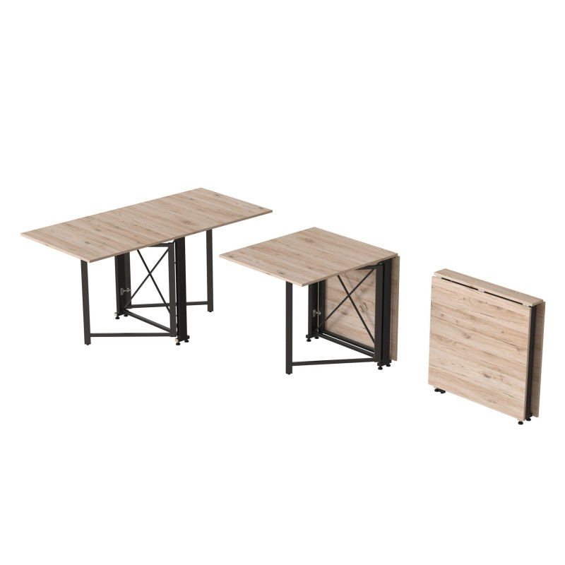 Стол-книжка трансформер Орион 2 Ferrum-decor 750x1520x730 Черный металл ДСП Дуб Сан-Марино 16 мм (FRD-104584)