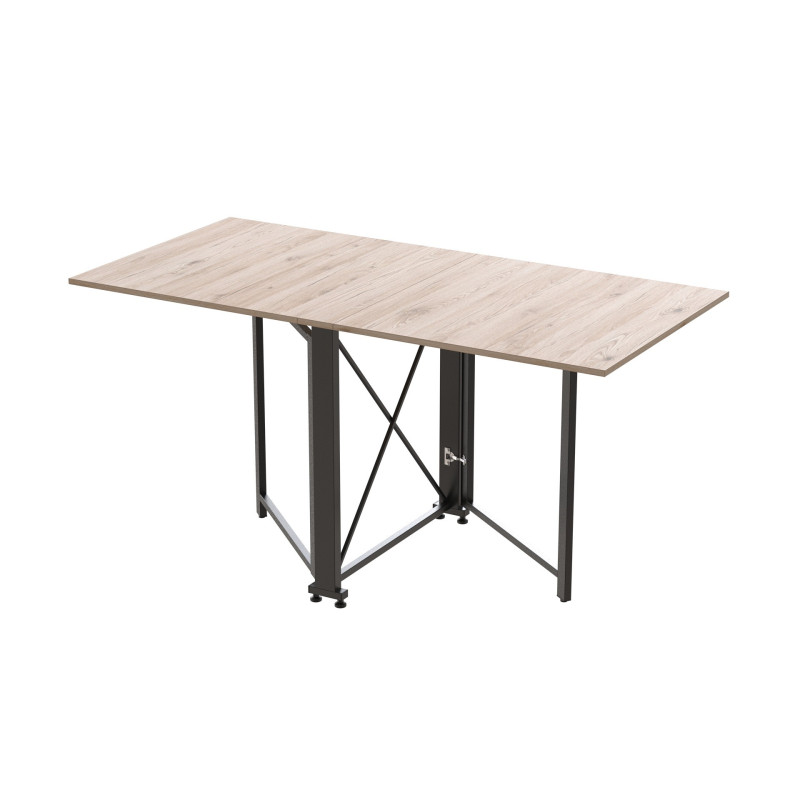 Стол-книжка трансформер Орион 2 Ferrum-decor 750x1520x730 Черный металл ДСП Дуб Сан-Марино 16 мм (FRD-104584)