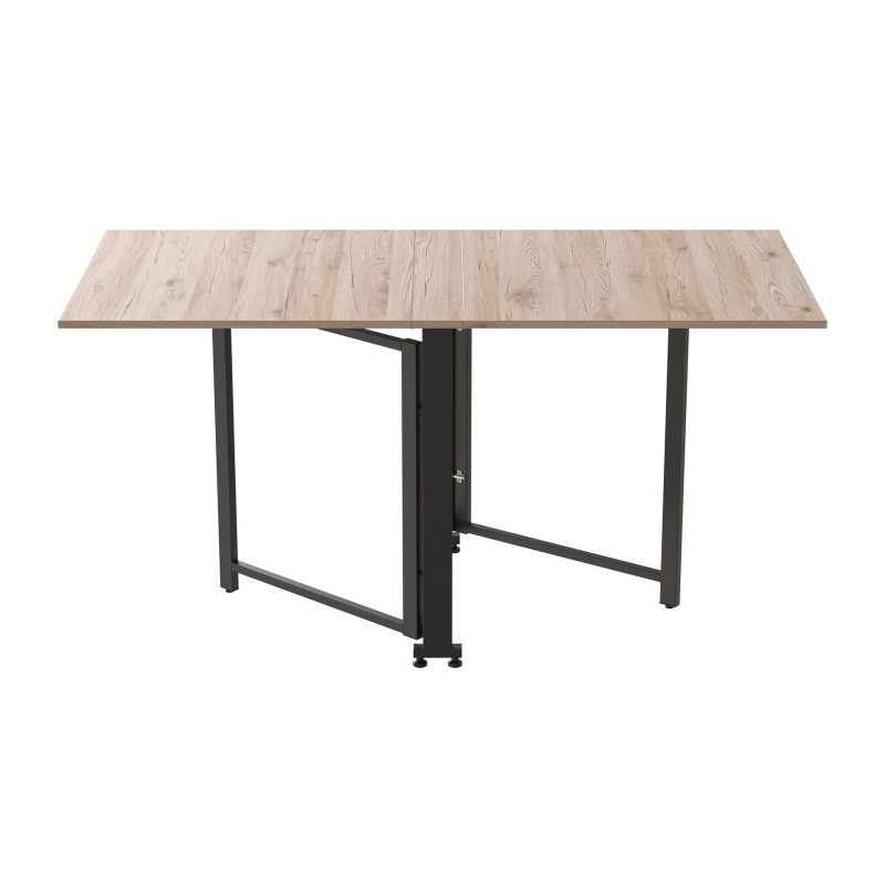 Стол-книжка трансформер Орион 2 Ferrum-decor 750x1520x730 Черный металл ДСП Дуб Сан-Марино 16 мм (FRD-104584)