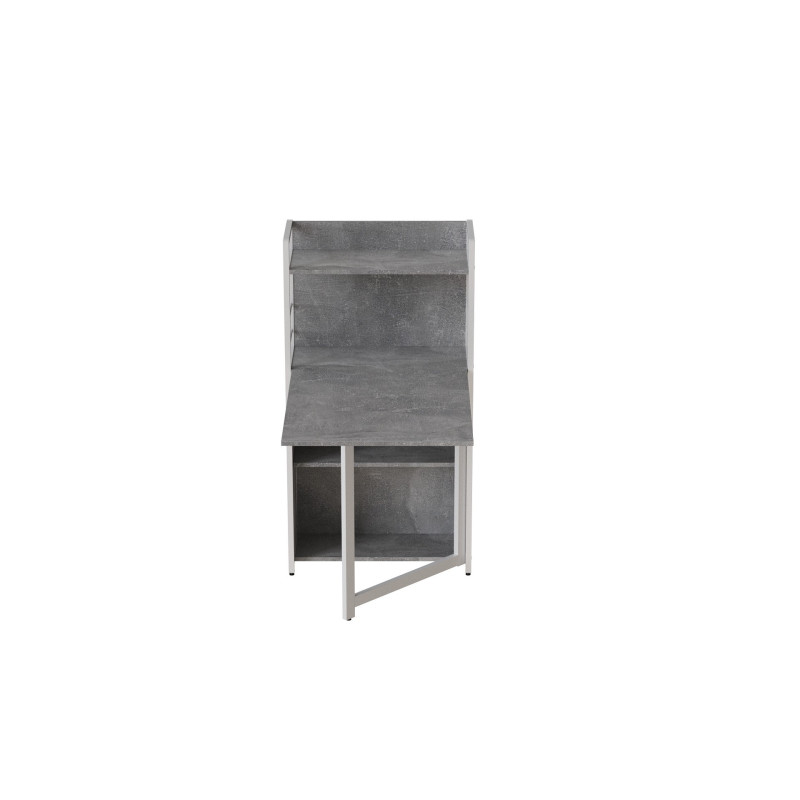 Стіл книжка з етажеркою Практик 1 Ferrum-decor 1200x640x990 Білий метал ДСП Бетон 16 мм (FRD-104624)