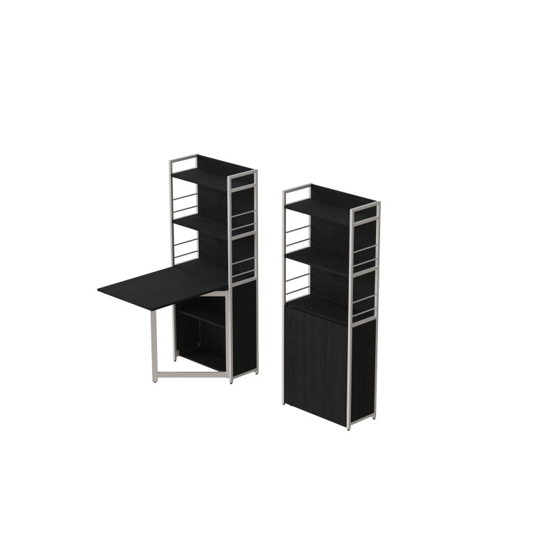 Стіл книжка з етажеркою Практик 2 Ferrum-decor 1555x640x990 Білий метал ДСП Сосна Кембра 16 мм (FRD-104634)