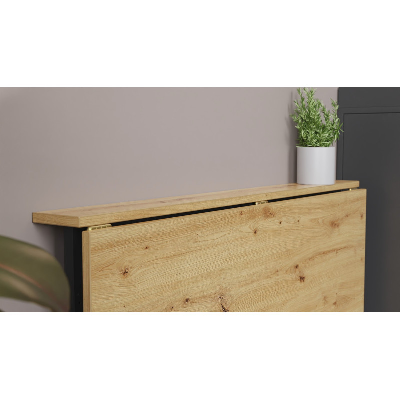 Стіл розкладний Моріс Ferrum-decor 750x1000x600 Чорний метал ДСП Дуб Артизан 16 мм (FRD-104674)