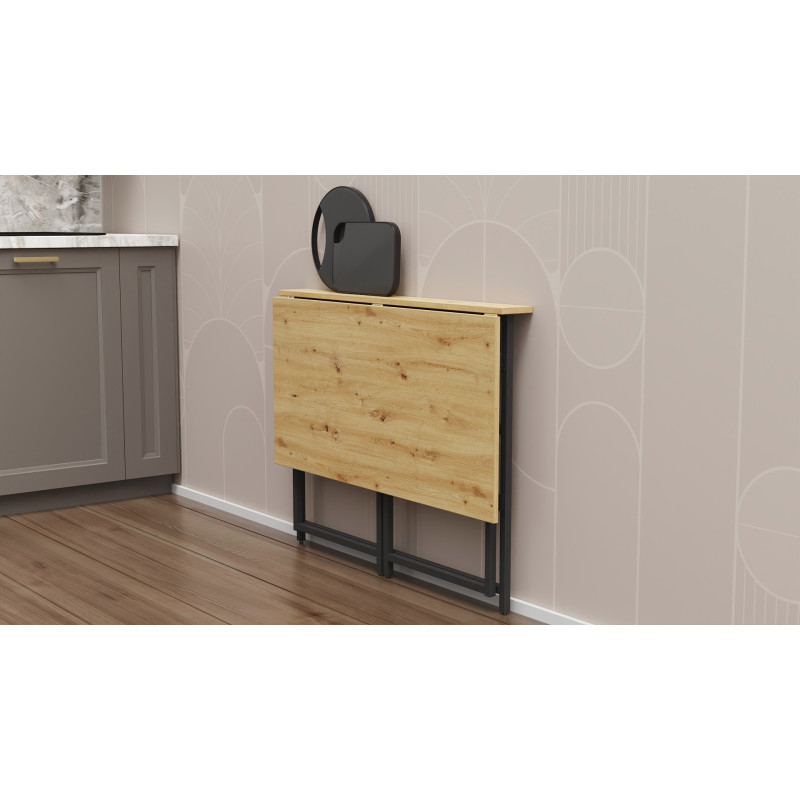 Стіл розкладний Моріс Ferrum-decor 750x1000x600 Чорний метал ДСП Дуб Артизан 16 мм (FRD-104674)