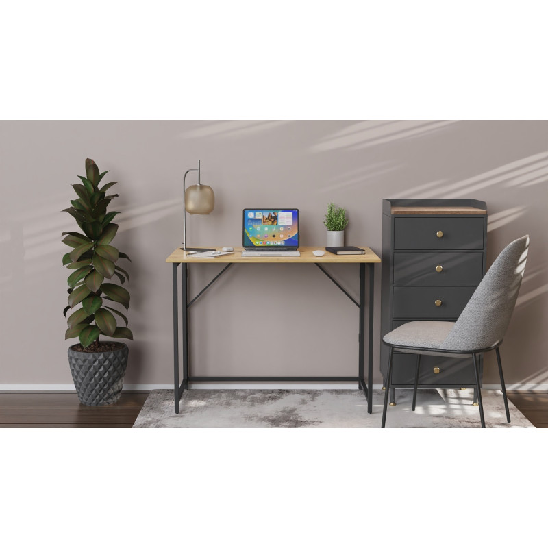 Стіл розкладний Моріс Ferrum-decor 750x1000x600 Чорний метал ДСП Дуб Артизан 16 мм (FRD-104674)