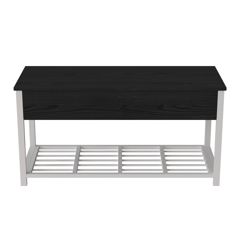 Банкетка з ящиком Ferrum-decor Дрейк 1 550x1000x400 метал Білий ДСП Сосна Кембра 16 мм (FRD-103054)