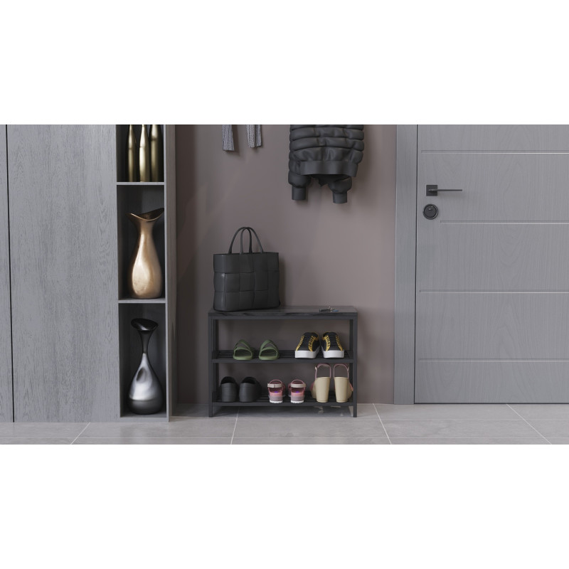 Банкетка универсальная Ferrum-decor Слайм 45x63x26 черный ДСП Сосна Кембра 16мм (FRD-104074)