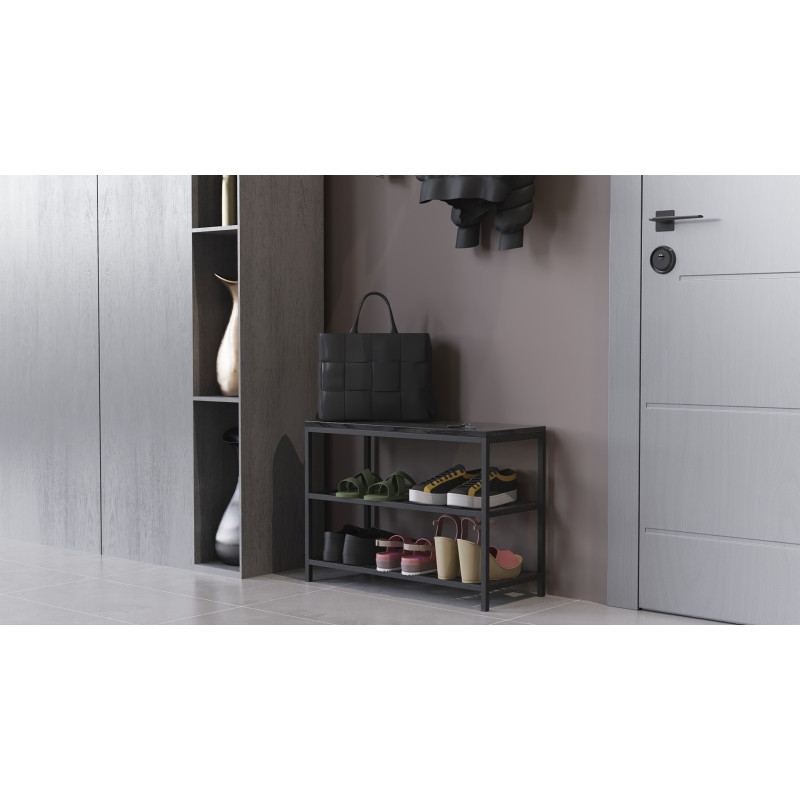 Банкетка универсальная Ferrum-decor Слайм 45x63x26 черный ДСП Сосна Кембра 16мм (FRD-104074)