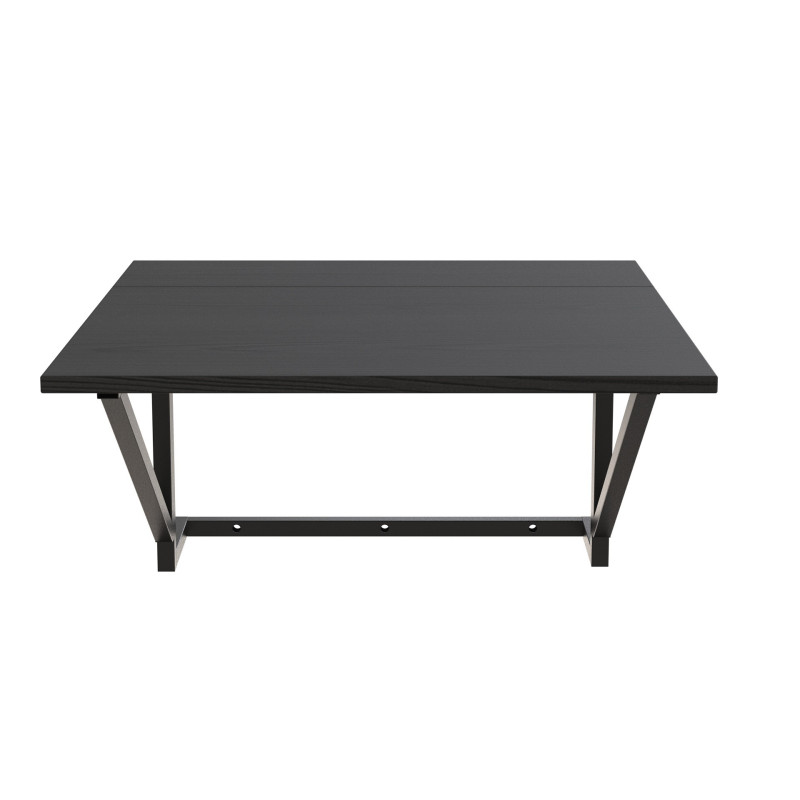 Стол раскладной Александр 3 Ferrum-decor 750x600x700 Черный металл ДСП Сосна Кембра 16 мм (FRD-104894)