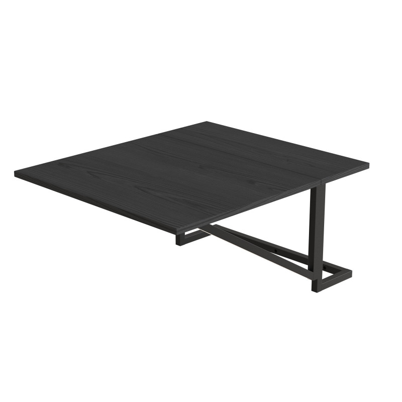 Стол раскладной Александр 3 Ferrum-decor 750x600x700 Черный металл ДСП Сосна Кембра 16 мм (FRD-104894)