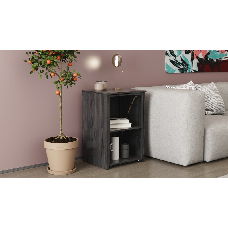 Стол-тумба трансформер Смарт 2/2 Ferrum-decor 750x1450x600 Черный металл ДСП Сосна Кембра 16 мм (FRD-105104)