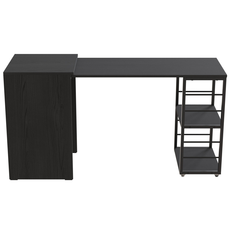 Стол-тумба трансформер Смарт 2/2 Ferrum-decor 750x1450x600 Черный металл ДСП Сосна Кембра 16 мм (FRD-105104)