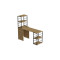Стол-тумба трансформер Смарт 3/1 с этажеркой Ferrum-decor 1430x1450x500 Черный металл ДСП Дуб Артизан 16 мм (FRD-105114)