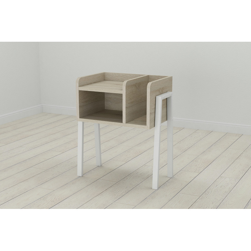 Тумба модульна Ferrum-decor Амелі 540x450x320 метал Білий ДСП Сонома 16 мм (FRD-103014)