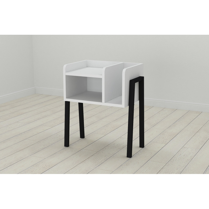 Тумба модульна Ferrum-decor Амелі 540x450x320 метал Чорний ДСП Біле 16 мм (FRD-103004)