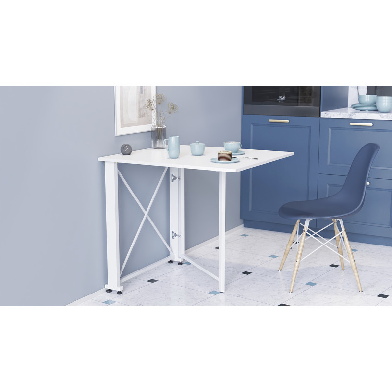Стол-книжка трансформер Орион 1 Ferrum-decor 750x810x730 Белый металл ДСП Белое 16 мм (FRD-104604)