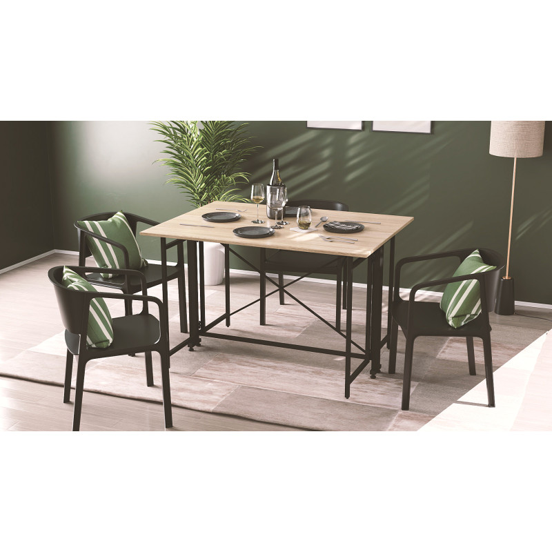 Стол-книжка трансформер Орион 3 Ferrum-decor 750x1150x880 Черный металл ДСП Дуб Сонома 16 мм (FRD-105084)