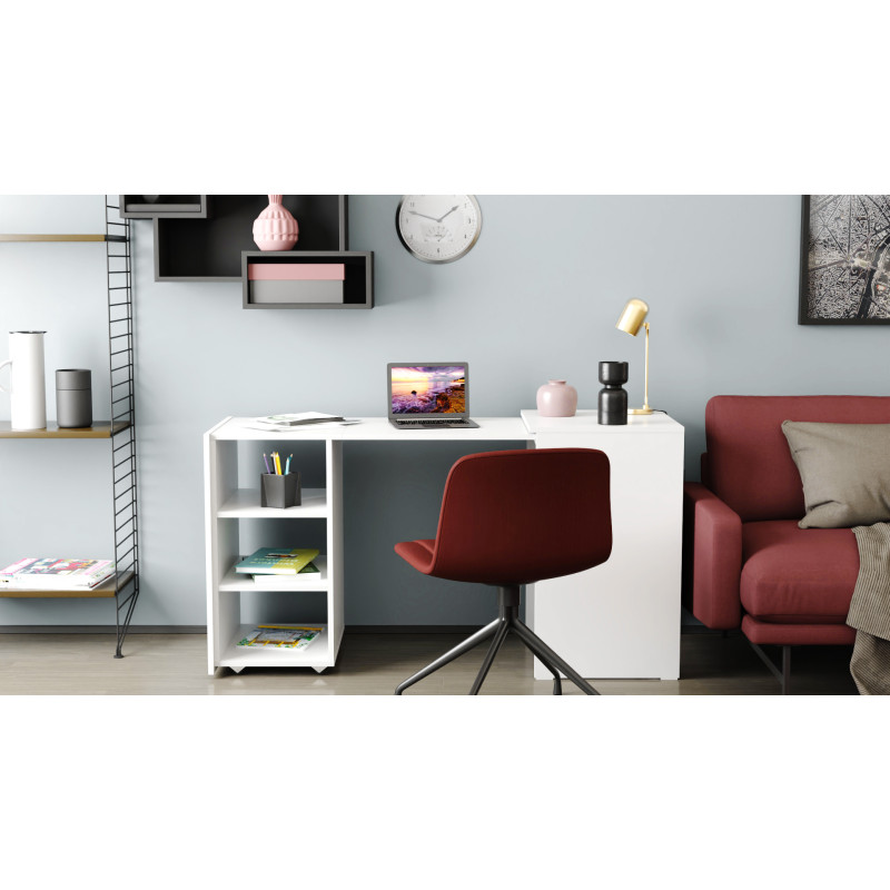 Стіл-тумба трансформер Смарт 1/2 Ferrum-decor 750x1450x600 ДСП Біле 16 мм (FRD-105074)