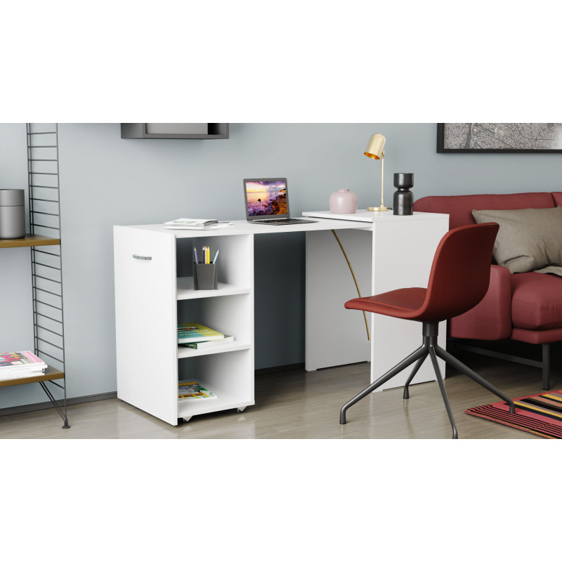 Стіл-тумба трансформер Смарт 1/2 Ferrum-decor 750x1450x600 ДСП Біле 16 мм (FRD-105074)