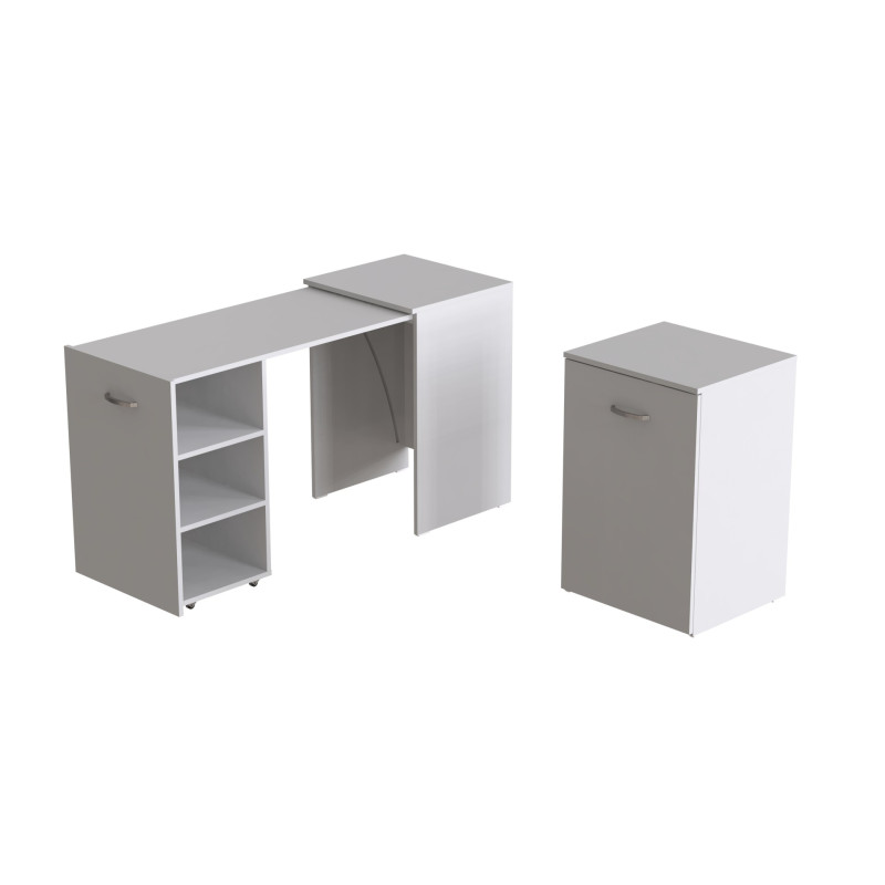Стіл-тумба трансформер Смарт 1/2 Ferrum-decor 750x1450x600 ДСП Біле 16 мм (FRD-105074)