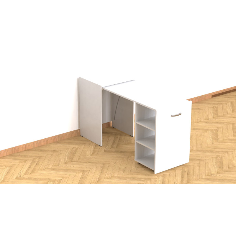 Стіл-тумба трансформер Смарт 1/2 Ferrum-decor 750x1450x600 ДСП Біле 16 мм (FRD-105074)