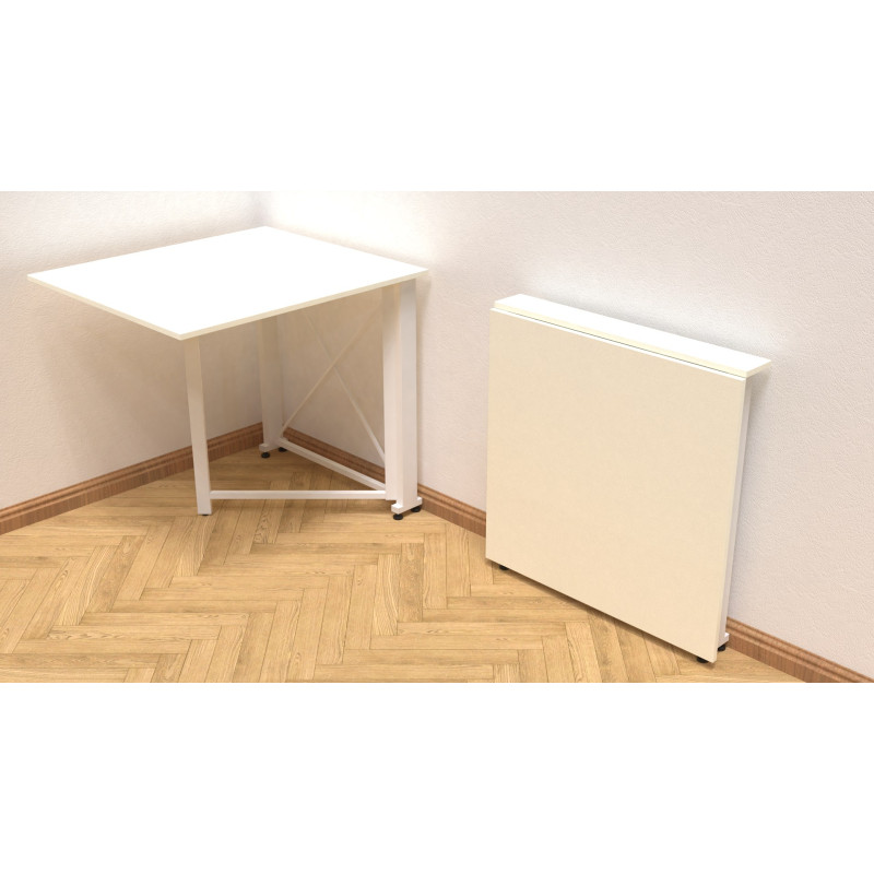 Стол-книжка трансформер Орион 1 Ferrum-decor 750x810x730 Белый металл ДСП Белое 16 мм (FRD-104604)
