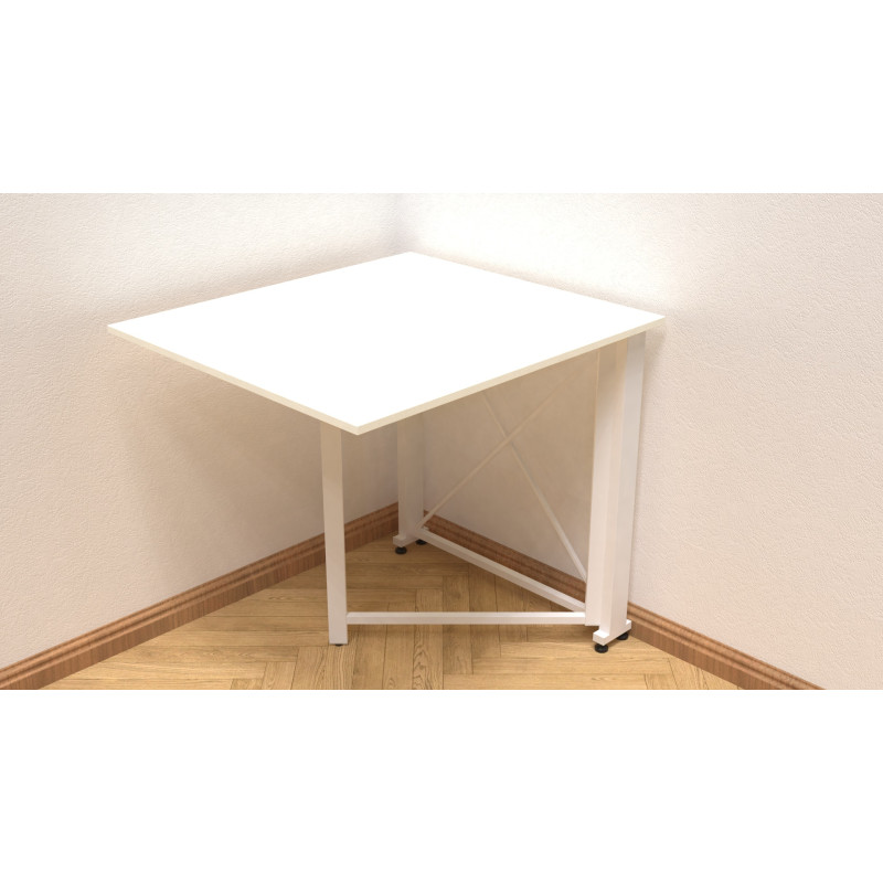 Стол-книжка трансформер Орион 1 Ferrum-decor 750x810x730 Белый металл ДСП Белое 16 мм (FRD-104604)