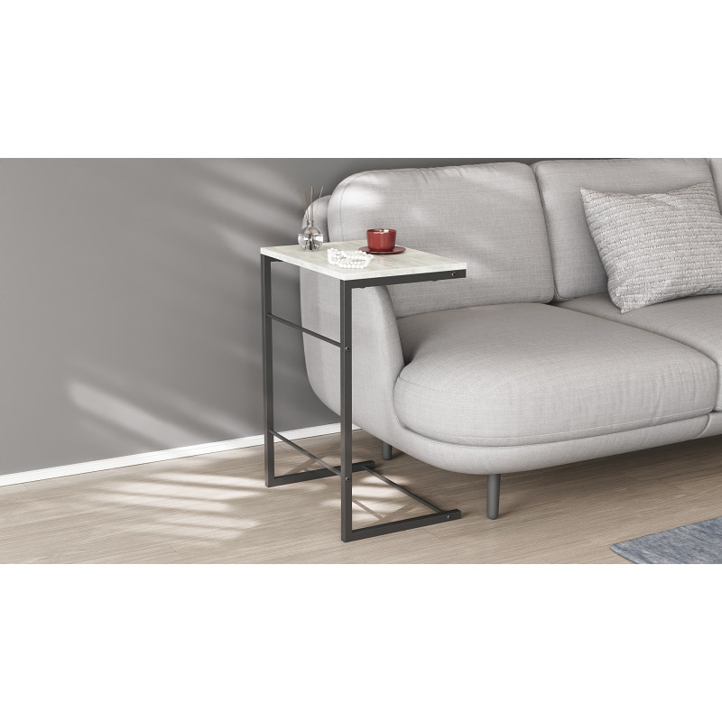 Столик приставний Террі Ferrum-decor 650x440x330 Чорний метал ДСП Бетон 16 мм (FRD-104654)