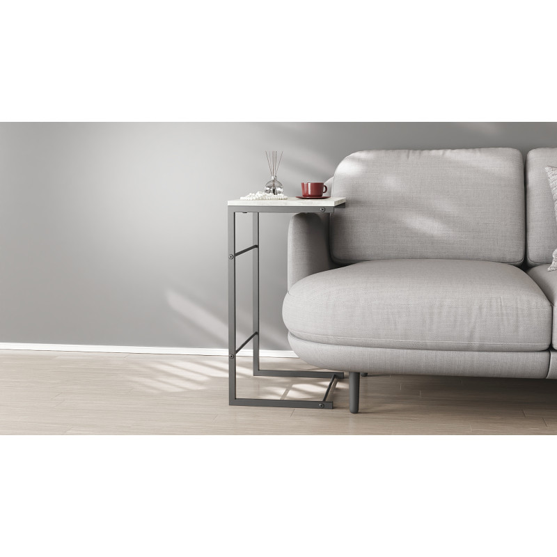 Столик приставний Террі Ferrum-decor 650x440x330 Чорний метал ДСП Бетон 16 мм (FRD-104654)