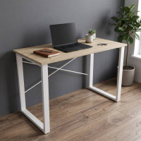 Письмовий стіл Ferrum-decor Драйв 750x1000x600 Білий метал ДСП Дуб Сонома 16 мм (FRD-103104)