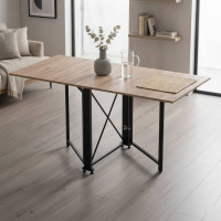 Стол-книжка трансформер Орион 2 Ferrum-decor 750x1520x730 Черный металл ДСП Дуб Сан-Марино 16 мм (FRD-104584)