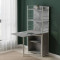 Стіл книжка з етажеркою Практик 1 Ferrum-decor 1200x640x990 Білий метал ДСП Бетон 16 мм (FRD-104624)