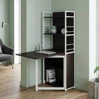 Стол книжка с этажеркой Практик 2 Ferrum-decor 1555x640x990 Белый металл ДСП Сосна Кембра 16 мм (FRD-104634)
