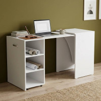 Стіл-тумба трансформер Смарт 1/2 Ferrum-decor 750x1450x600 ДСП Біле 16 мм (FRD-105074)