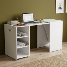 Стіл-тумба трансформер Смарт 1/2 Ferrum-decor 750x1450x600 ДСП Біле 16 мм (FRD-105074)