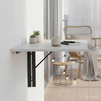Обеденный стол-трансформер Ника настенный Ferrum-decor 420x900x500 Черный металл ДСП Белое 16 мм (FRD-105164)