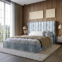 Двоспальне ліжко з підйомним механізмом LION Ніно 180x200 см SILK 301 Димчастий (LION-045028)