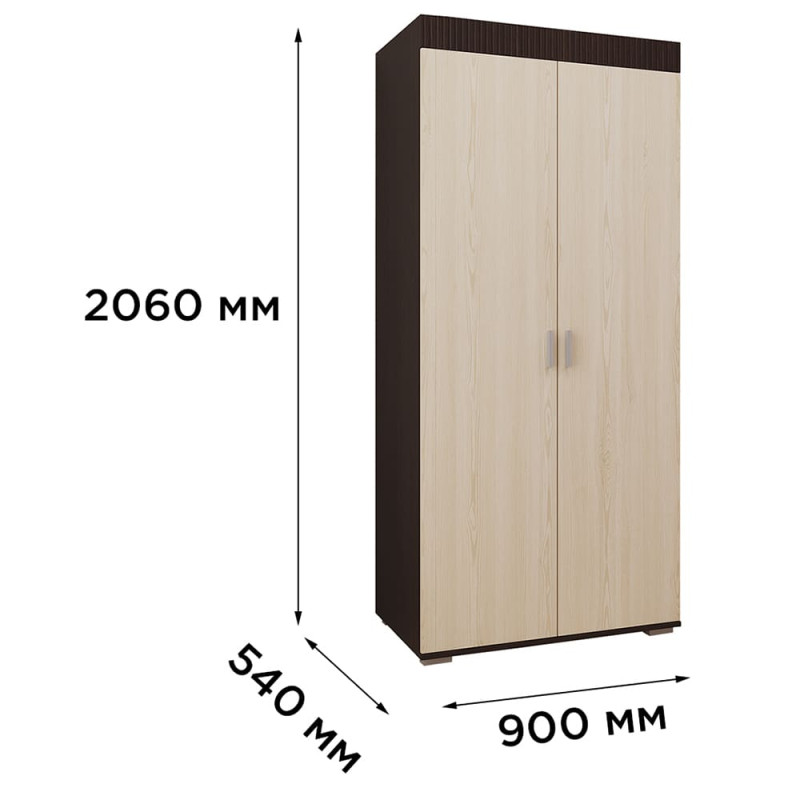 Шафа розпашна 2Д Сокме Марк 206х90х54 Дуб родос/Венге магія (SKM-081290)