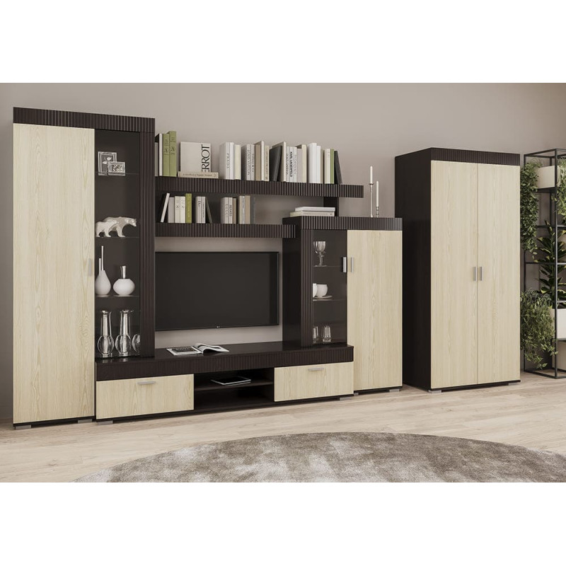 Шафа розпашна 2Д Сокме Марк 206х90х54 Дуб родос/Венге магія (SKM-081290)