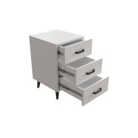 Тумба Віва 3 на конусних ніжках Ferrum-decor 56,5x35x40 Чорний метал ДСП Білий 16 мм (FRD-106823)