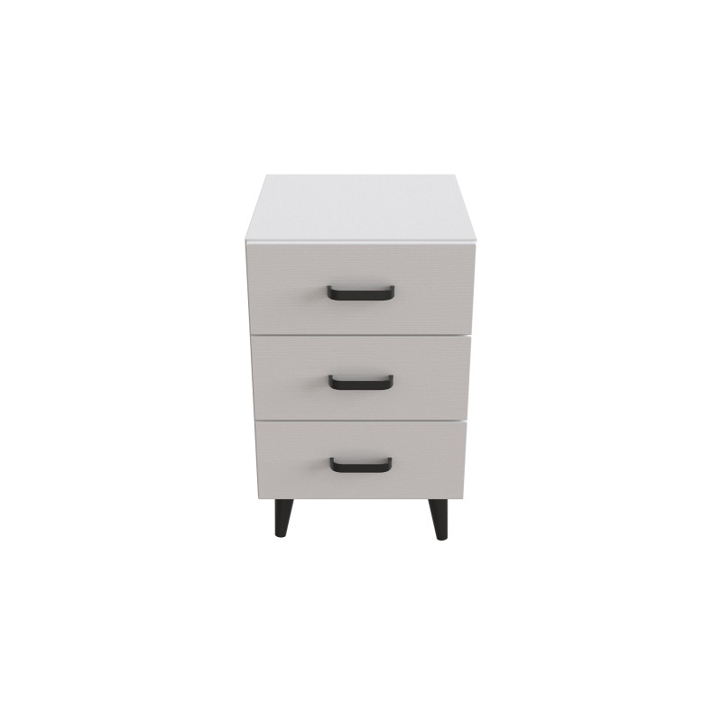 Тумба Віва 3 на конусних ніжках Ferrum-decor 56,5x35x40 Чорний метал ДСП Білий 16 мм (FRD-106823)