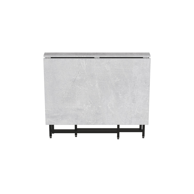 Стол трансформер книжка Вуди Ferrum-decor 75x130x90 Черный металл ДСП Бетон 16 мм (FRD-106743)