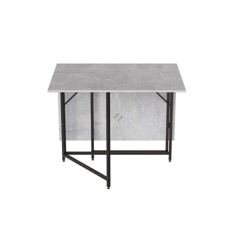 Стол трансформер книжка Вуди Ferrum-decor 75x130x90 Черный металл ДСП Бетон 16 мм (FRD-106743)