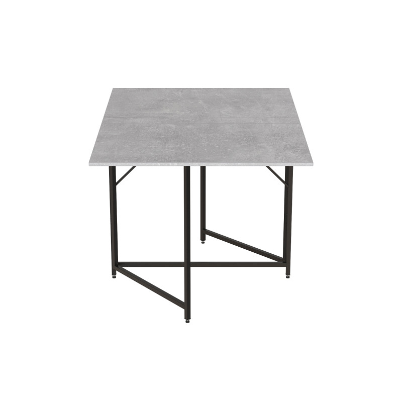 Стол трансформер книжка Вуди Ferrum-decor 75x130x90 Черный металл ДСП Бетон 16 мм (FRD-106743)
