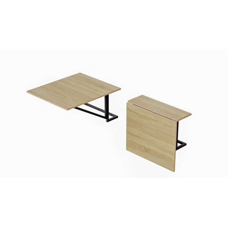 Стол раскладной Александр 4 Ferrum-decor 750x600x700 Черный металл ДСП Дуб Сонома 16 мм (FRD-104895)