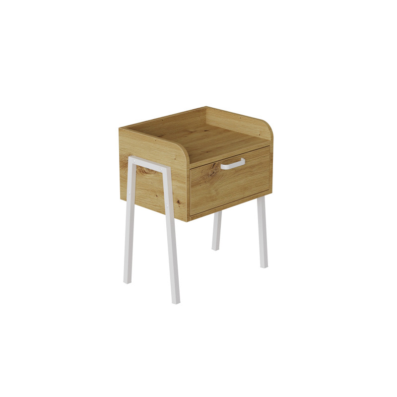Тумба модульна Ferrum-decor Бетті 540x450x320 метал Білий ДСП Дуб Дуб Артизан 16 мм (FRD-102995)