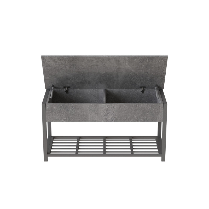 Банкетка с ящиком Ferrum-decor Дрейк 1 550x1000x400 металл Серый ДСП Бетон 16 мм (FRD-103065)