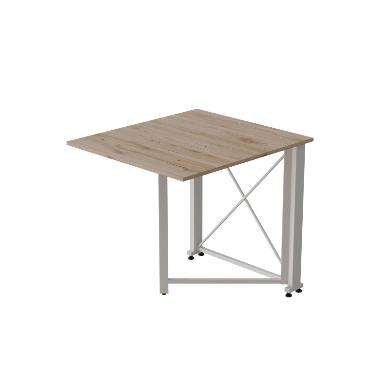 Стол-книжка трансформер Орион 1 Ferrum-decor 750x810x730 Белый металл ДСП Дуб Сан-Марино 16 мм (FRD-104605)
