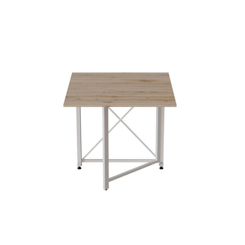 Стол-книжка трансформер Орион 1 Ferrum-decor 750x810x730 Белый металл ДСП Дуб Сан-Марино 16 мм (FRD-104605)